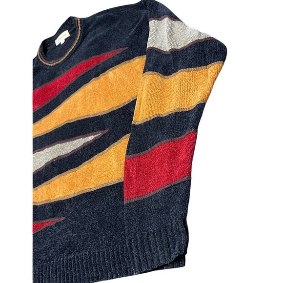 Vintage Pronto Uomo Sweater 2XL Knit 3D Textured Geo Coogi Style Made in USA - Picture 3 of 6